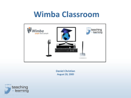 My verview of Wimba Classroom