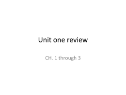 Unit one review