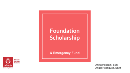 Foundation Scholarships ( Emergency Fund)