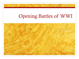 Opening Battles of WWI