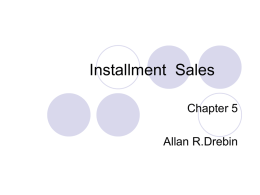 Installment  Sales Chapter 5 Allan R.Drebin