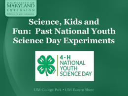 Science, Kids, and Fun: Past National Youth Science Day Experiments