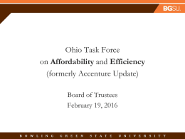 Ohio Task Force on Affordability and Efficiency Update February 19, 2016
