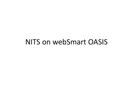 NITS on WebSmart OASIS - Stakeholders Updated:2016-05-03 08:11 CS