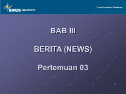 BAB III BERITA (NEWS) Pertemuan 03