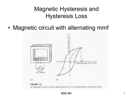 Magnetic Hysteresis and Hysteresis Loss • Magnetic circuit with alternating mmf ECE 441