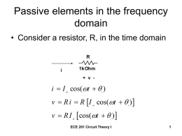 Passive elements in the frequency domain  