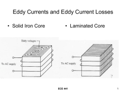 Eddy Currents and Eddy Current Losses • Solid Iron Core ECE 441