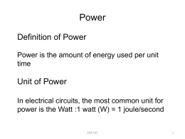 Power Definition of Power Unit of Power