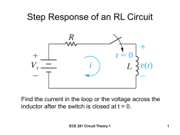 Step Response of an RL Circuit ECE 201 Circuit Theory 1
