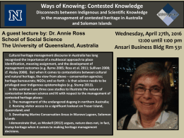 Ways of Knowing: Contested Knowledge