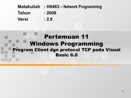Pertemuan 11 Windows Programming