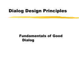 PowerPoint Presentation - Good dialog designs