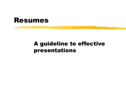 Guidelines for writing a resume