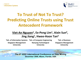To Trust of Not To Trust? Predicting Online Trusts using Trust