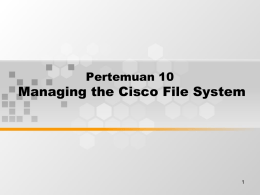 Managing the Cisco File System Pertemuan 10 1