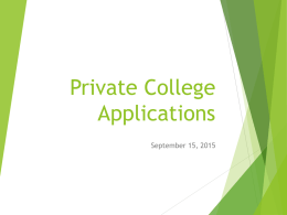 Private College Application Process