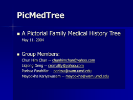 PicMedTree A Pictorial Family Medical History Tree Group Members: 