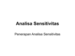 Analisa Sensitivitas Penerapan Analisa Sensitivitas