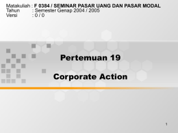 Pertemuan 19 Corporate Action Tahun