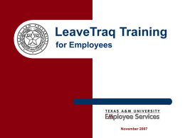 LeaveTRAQ Training