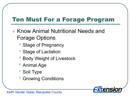 Ten Musts for a Forage Program (10 slides, 85 KB .ppt)