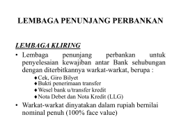LEMBAGA PENUNJANG PERBANKAN