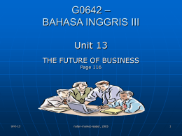 – G0642 BAHASA INGGRIS III Unit 13