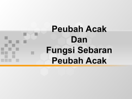Peubah Acak Dan Fungsi Sebaran