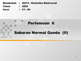Pertemuan  6 Sebaran Normal Ganda  (II) Tahun