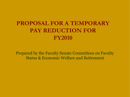 Proposal for a Temporary Pay Reduction for FY2010 - PowerPoint presentation