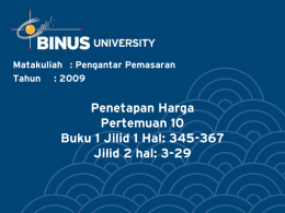 Penetapan Harga Pertemuan 10 Buku 1 Jilid 1 Hal: 345-367