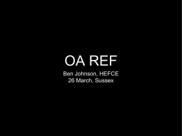 OA REF Ben Johnson, HEFCE 26 March, Sussex