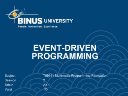 EVENT-DRIVEN PROGRAMMING Subject :