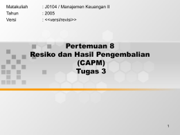 Pertemuan 8 Resiko dan Hasil Pengembalian (CAPM) Tugas 3