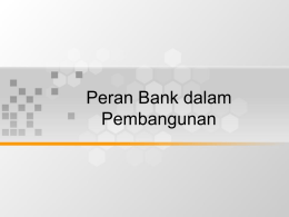 Peran Bank dalam Pembangunan