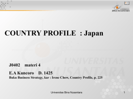COUNTRY PROFILE  : Japan J0402    materi 4