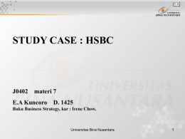 STUDY CASE : HSBC J0402    materi 7