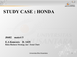 STUDY CASE : HONDA J0402    materi 5