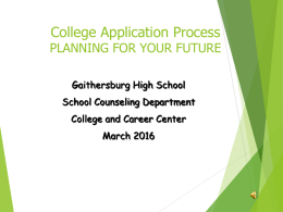 College Application Process PowerPoint 