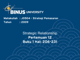 Strategic Relationship Pertemuan 12 Buku 1 Hal: 206-231