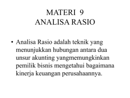 MATERI  9 ANALISA RASIO