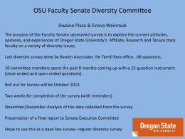 OSU Faculty Senate Diversity Committee Dwaine Plaza &amp; Evviva Weinraub