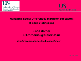 Managing social differences in higher education: Hidden distinctions [PPT 496.00KB]