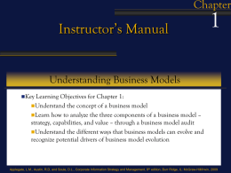 1 Instructor&rsquo;s Manual Chapter Understanding Business Models