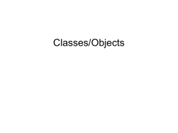Classes/Objects