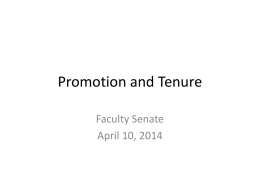 Promotion and Tenure Faculty Senate April 10, 2014