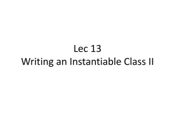 Writing classes II
