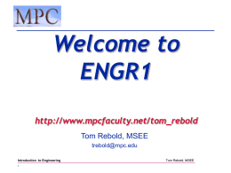 Intro: Welcome to ENGR 1