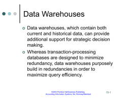 Data Warehouses